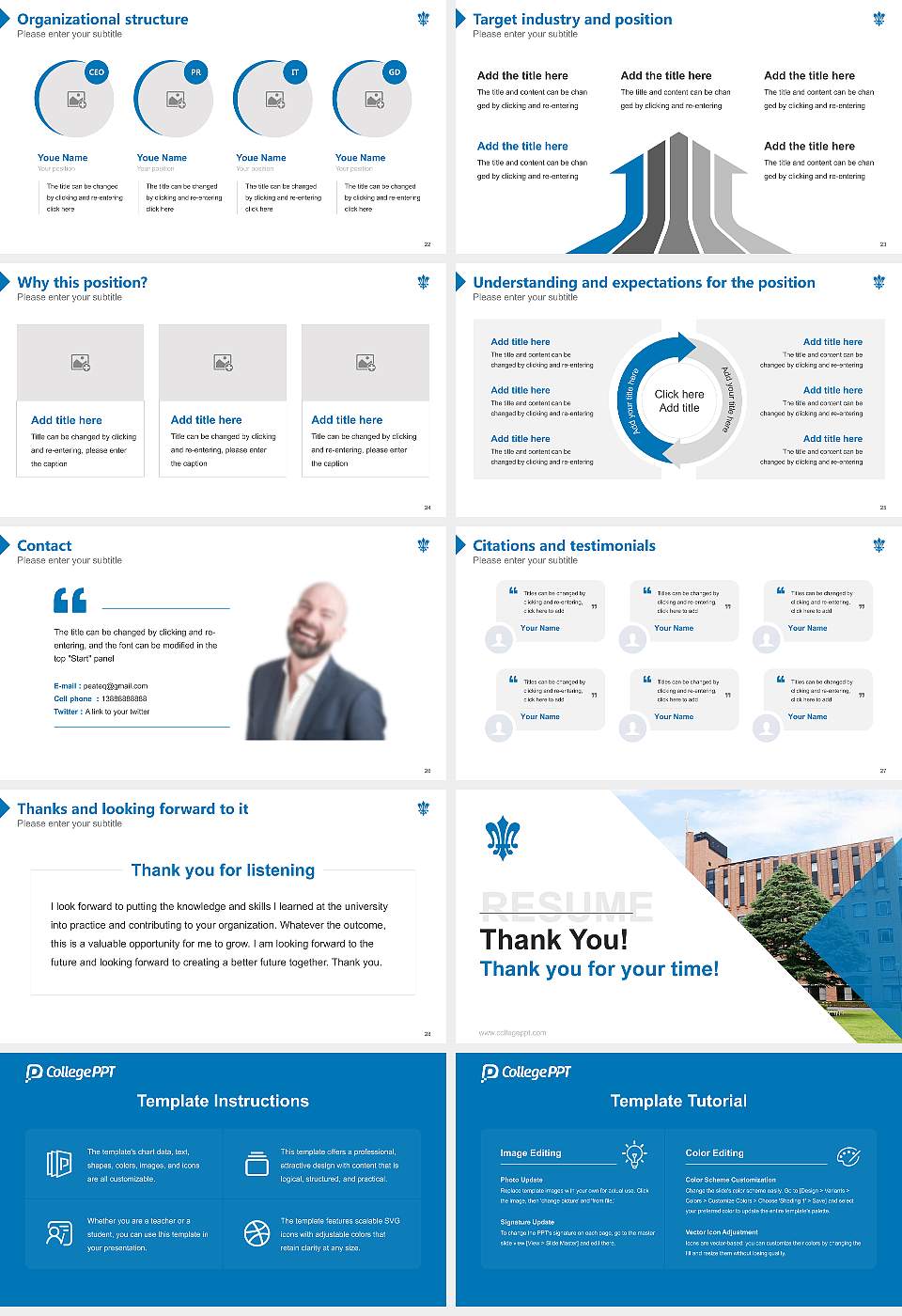 Shirayuri University Resume PPT Template16:9 ratio PPT effect preview image4