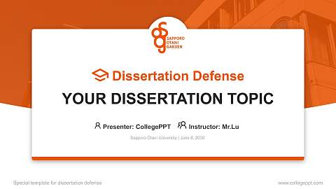 Sapporo Otani University Graduation Thesis Defense PPT Template