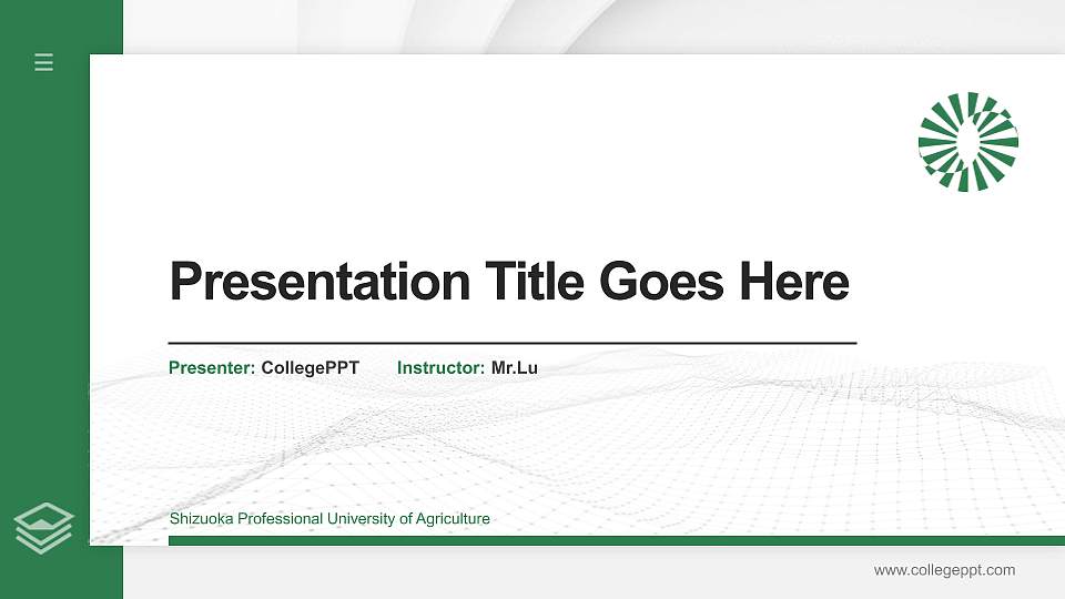 Shizuoka Professional University of Agriculture Thesis Proposal/Graduation Defense PPT Template16:9 ratio PPT effect preview image