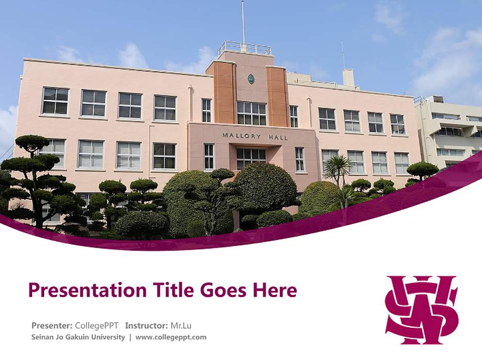 Seinan Jo Gakuin University Course/Courseware Creation PPT Template4:3 ratio PPT effect preview image5