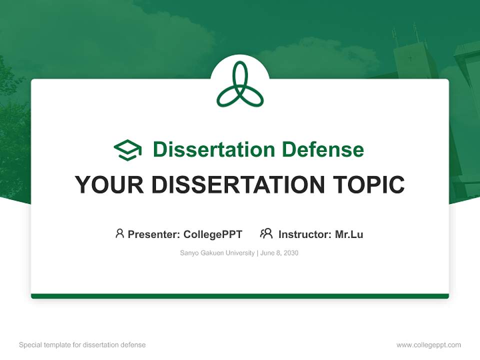 Sanyo Gakuen University Graduation Thesis Defense PPT Template4:3 ratio PPT effect preview image7