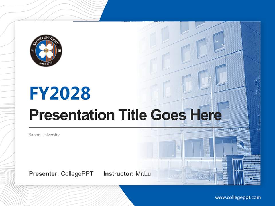 Sanno University Academic Presentation/Research Findings Report PPT Template4:3 ratio PPT effect preview image5