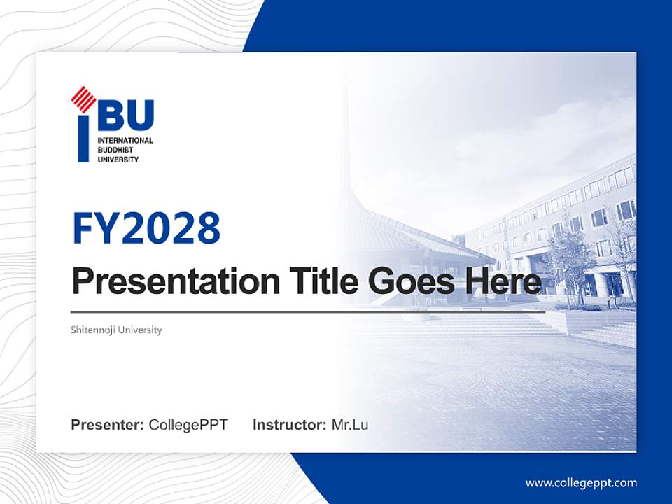 Shitennoji University Academic Presentation/Research Findings Report PPT Template4:3 ratio PPT effect preview image5