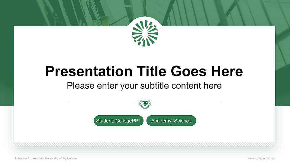 Shizuoka Professional University of Agriculture National Scholarship Defense PPT Template16:9 ratio PPT effect preview image