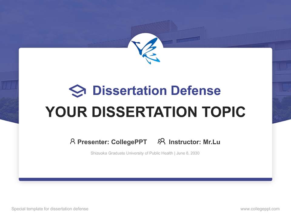 Shizuoka Graduate University of Public Health Graduation Thesis Defense PPT Template4:3 ratio PPT effect preview image7