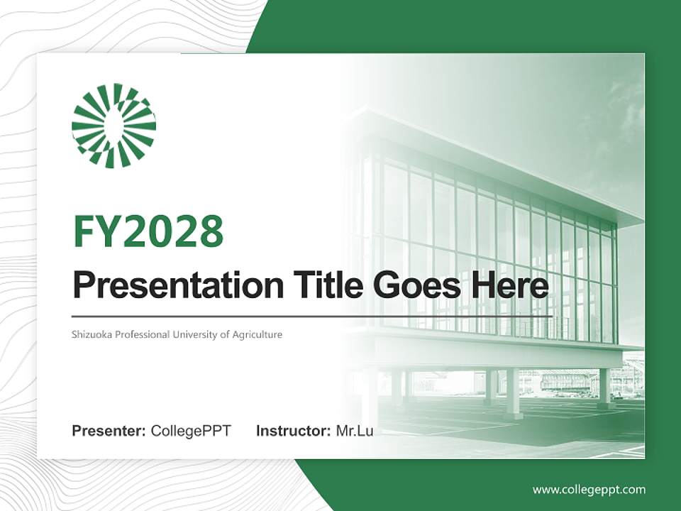 Shizuoka Professional University of Agriculture Academic Presentation/Research Findings Report PPT Template4:3 ratio PPT effect preview image5