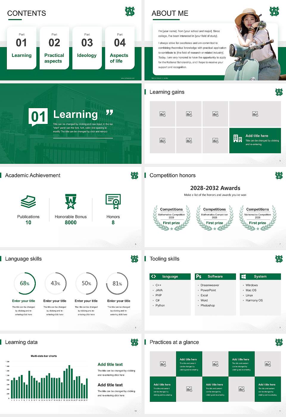 Seinan Gakuin University National Scholarship Defense PPT Template16:9 ratio PPT effect preview image2