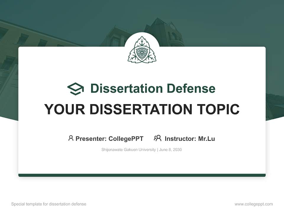 Shijonawate Gakuen University Graduation Thesis Defense PPT Template4:3 ratio PPT effect preview image7
