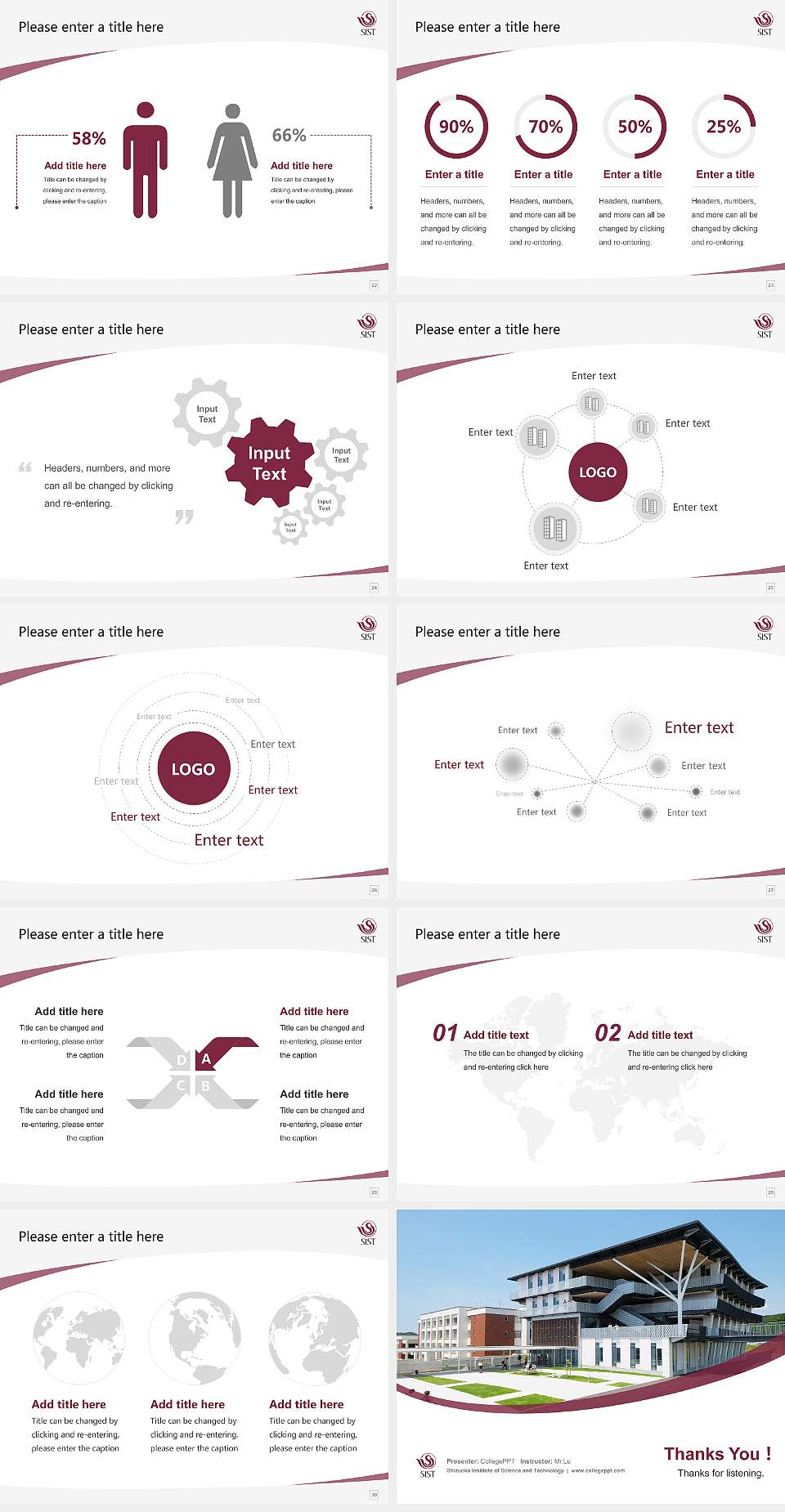 Shizuoka Institute of Science and Technology Course/Courseware Creation PPT Template4:3 ratio PPT effect preview image4