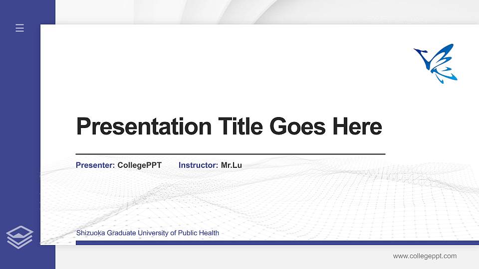 Shizuoka Graduate University of Public Health Thesis Proposal/Graduation Defense PPT Template16:9 ratio PPT effect preview image