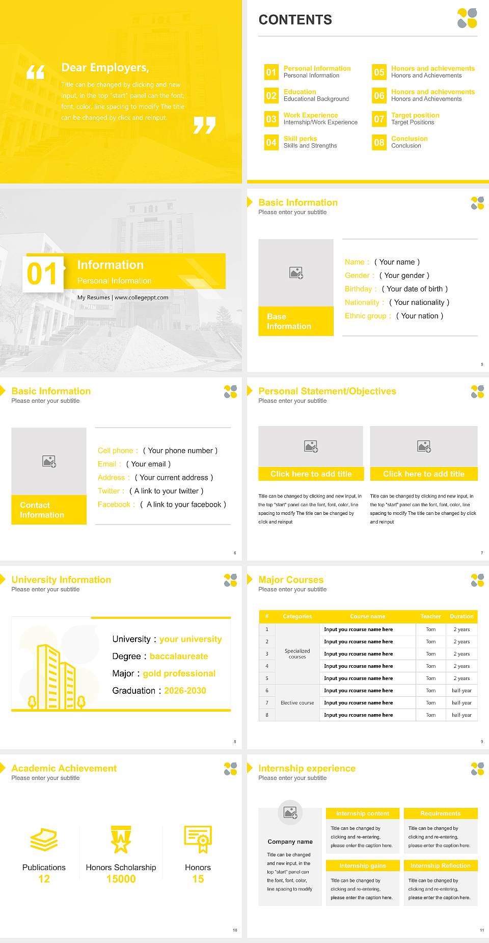 Sapporo Gakuin University Resume PPT Template4:3 ratio PPT effect preview image2