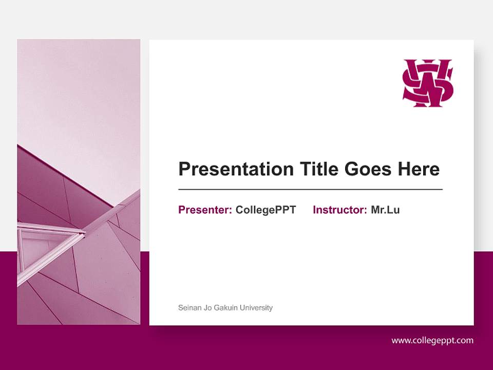 Seinan Jo Gakuin University General PPT Template4:3 ratio PPT effect preview image6