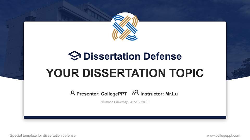 Shimane University Graduation Thesis Defense PPT Template16:9 ratio PPT effect preview image