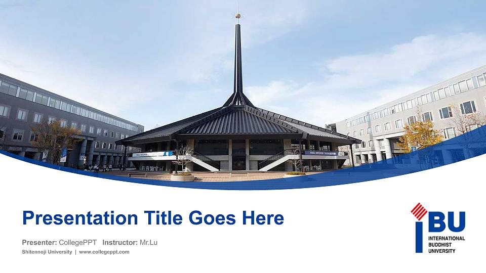 Shitennoji University Course/Courseware Creation PPT Template16:9 ratio PPT effect preview image
