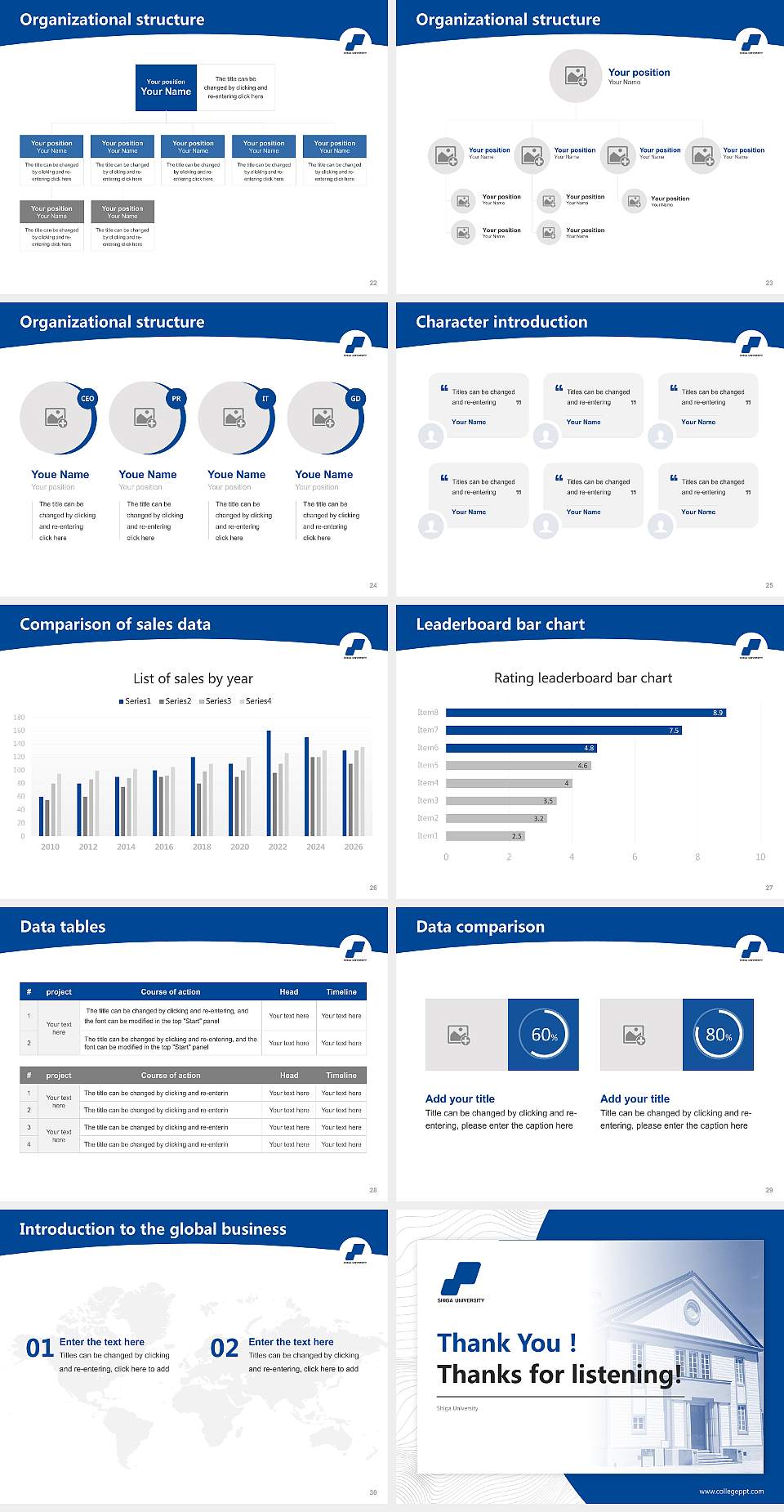 Shiga University Academic Presentation/Research Findings Report PPT Template4:3 ratio PPT effect preview image4