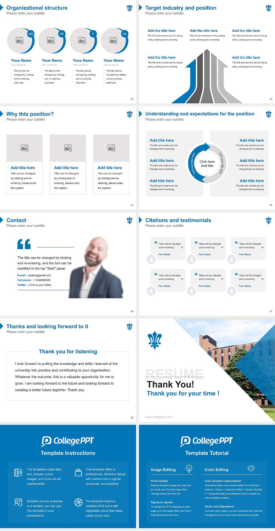 Shirayuri University Resume PPT Template4:3 ratio PPT effect preview image4