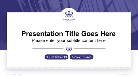 Senri Kinran University National Scholarship Defense PPT Template