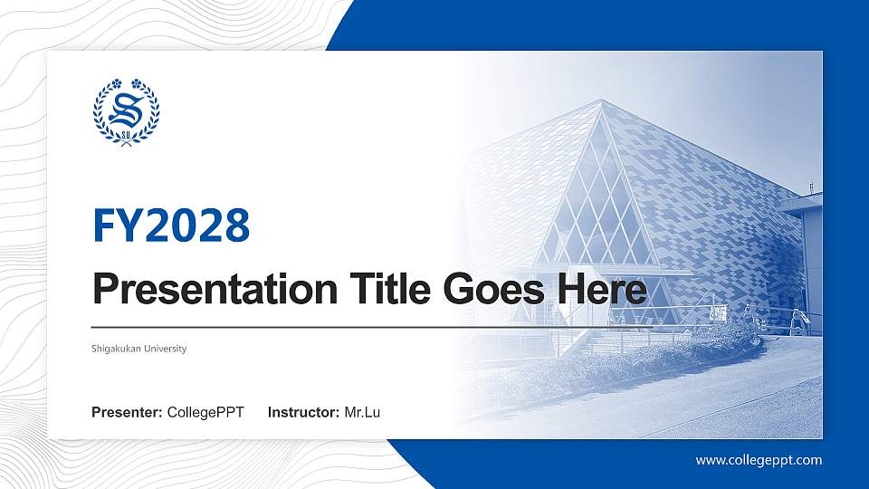 Shigakukan University Academic Presentation/Research Findings Report PPT Template16:9 ratio PPT effect preview image