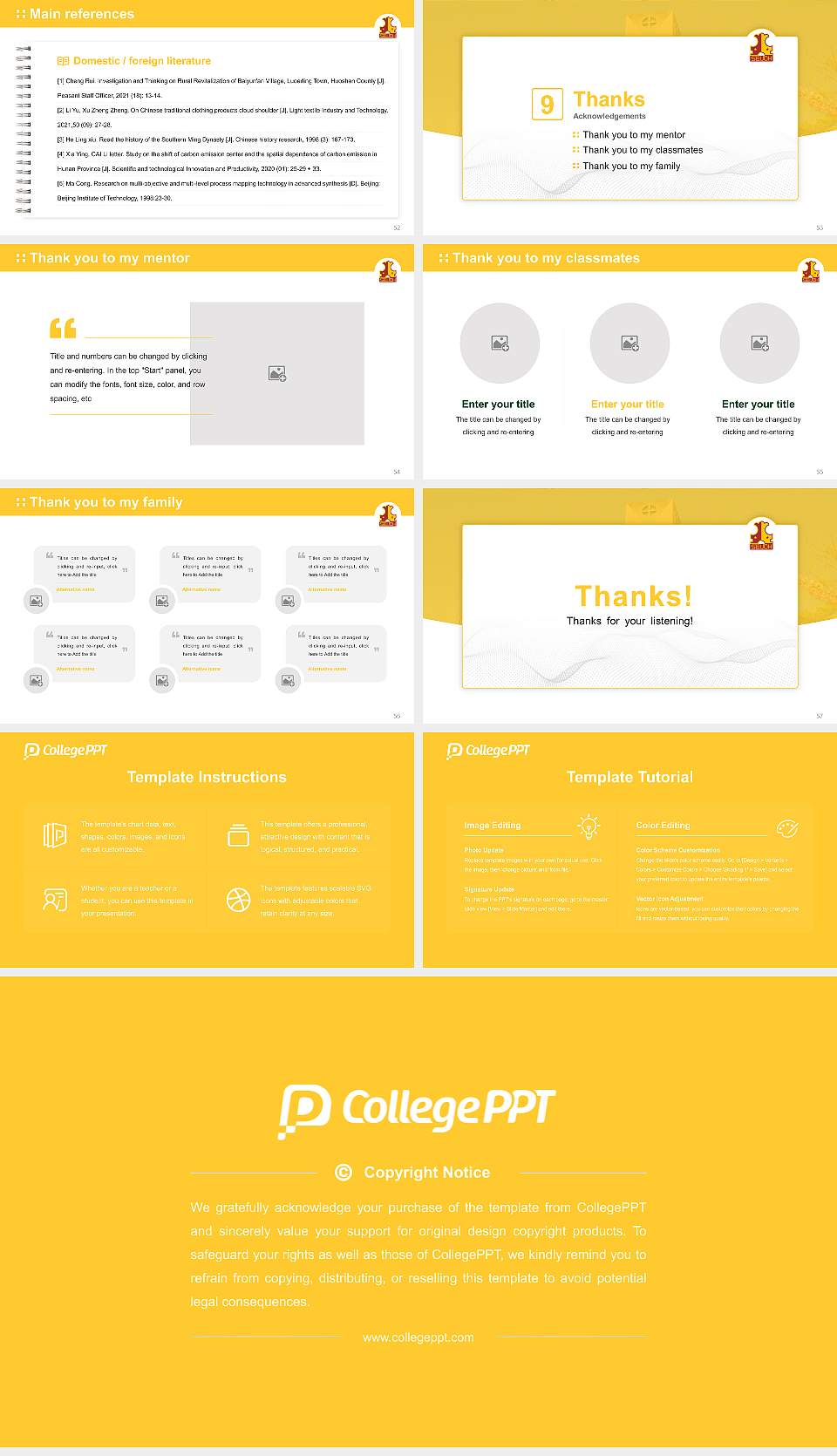 Seijoh University Graduation Thesis Defense PPT Template16:9 ratio PPT effect preview image7