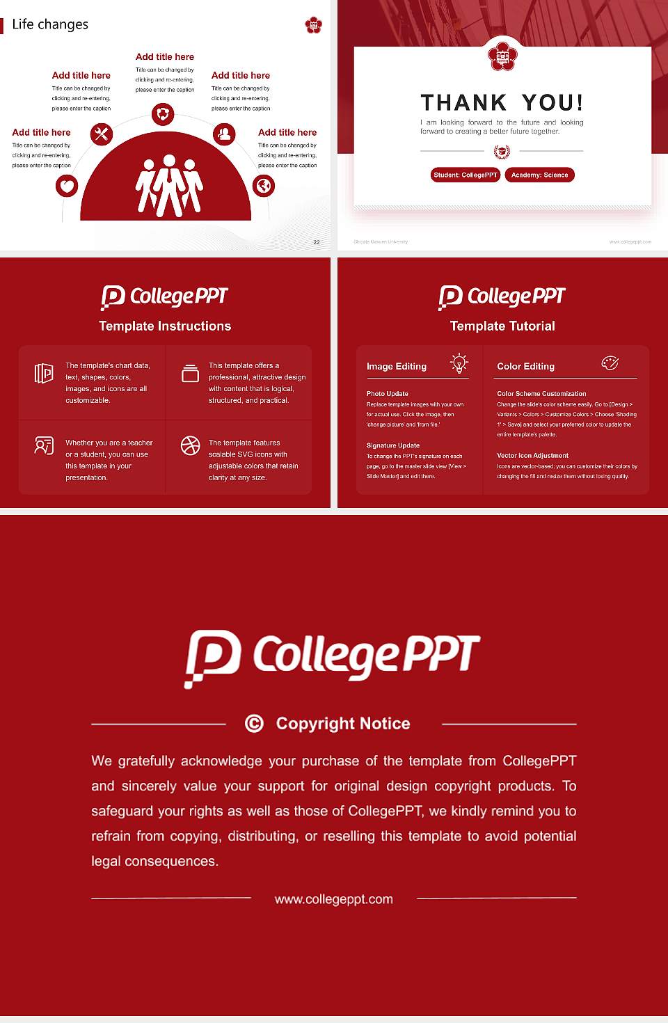 Shibata Gakuen University National Scholarship Defense PPT Template4:3 ratio PPT effect preview image4