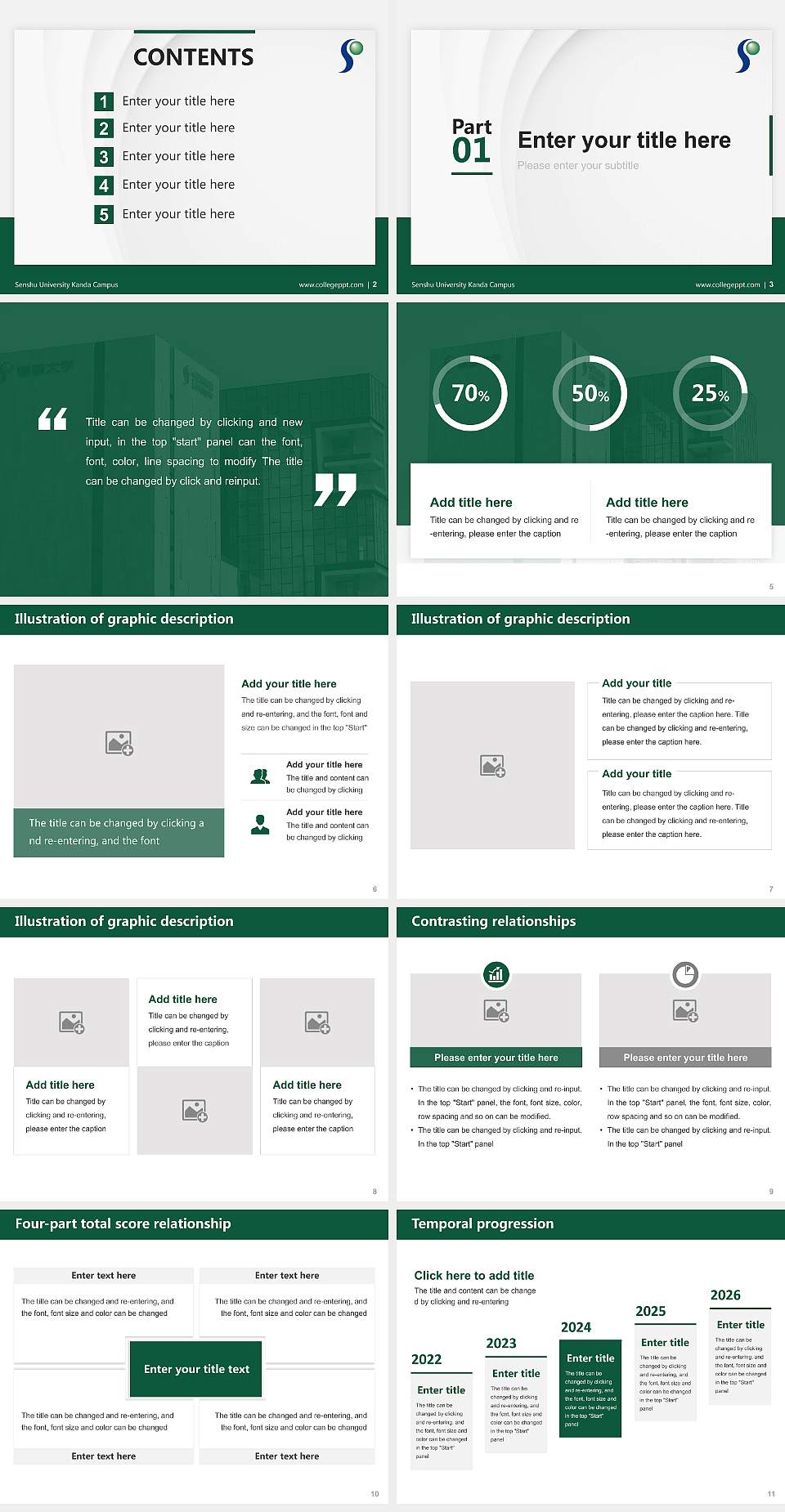 Senshu University Kanda Campus Thesis Proposal/Graduation Defense PPT Template4:3 ratio PPT effect preview image2