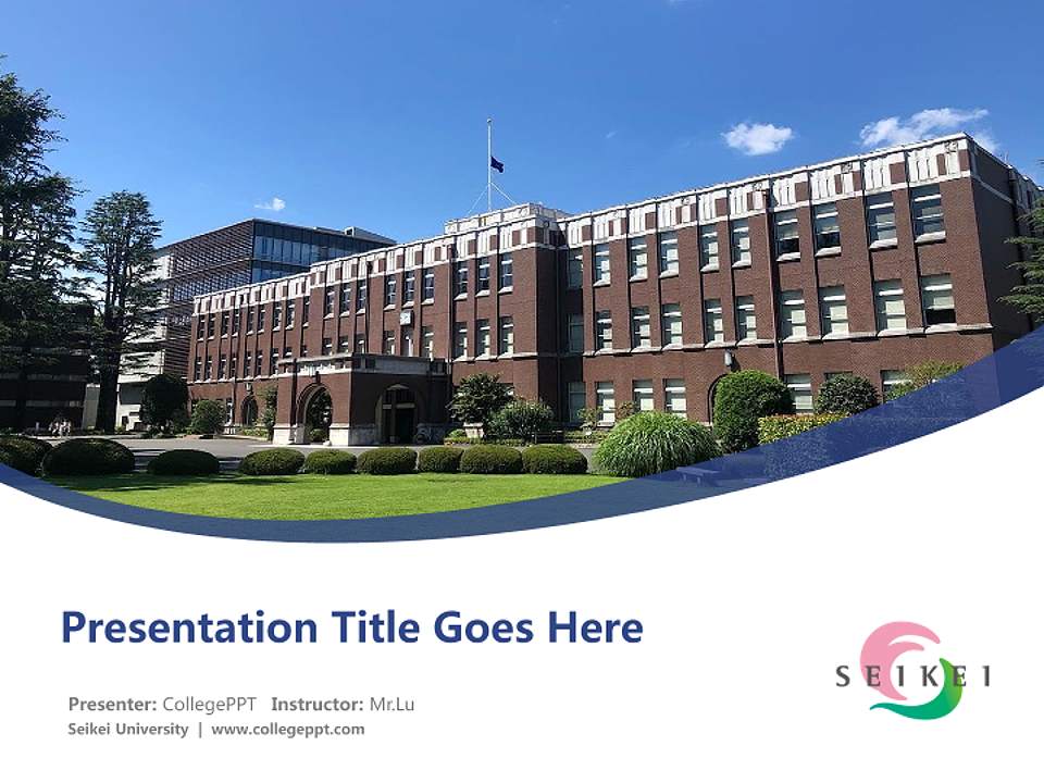 Seikei University Course/Courseware Creation PPT Template4:3 ratio PPT effect preview image5