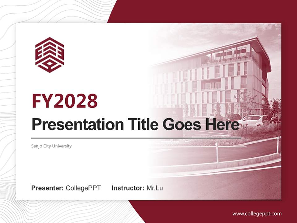 Sanjo City University Academic Presentation/Research Findings Report PPT Template4:3 ratio PPT effect preview image5