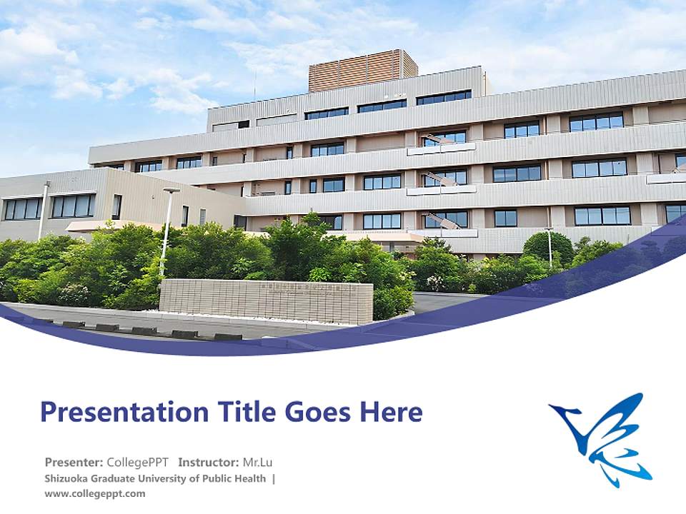 Shizuoka Graduate University of Public Health Course/Courseware Creation PPT Template4:3 ratio PPT effect preview image5