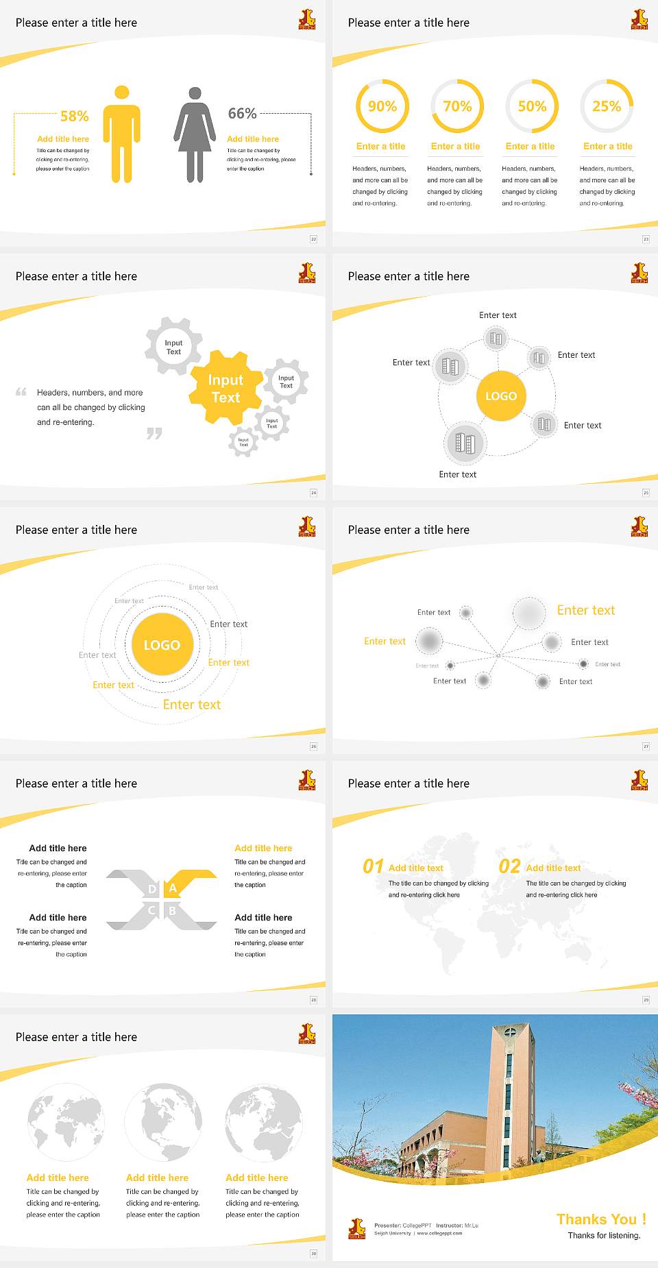 Seijoh University Course/Courseware Creation PPT Template4:3 ratio PPT effect preview image4