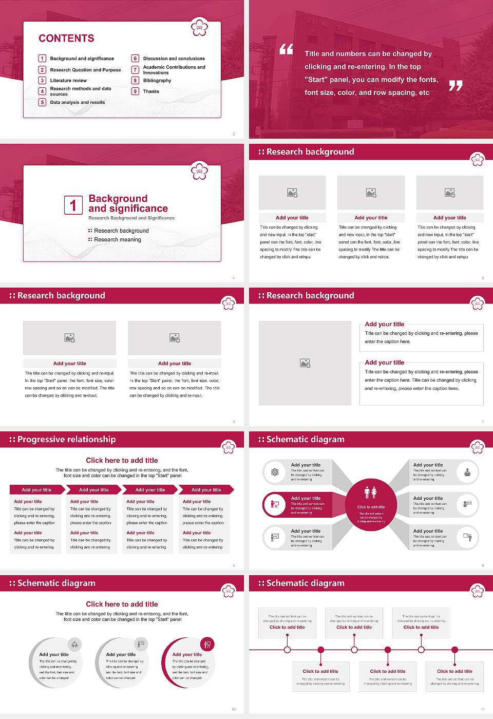 Shiraume Gakuen University Graduation Thesis Defense PPT Template16:9 ratio PPT effect preview image2
