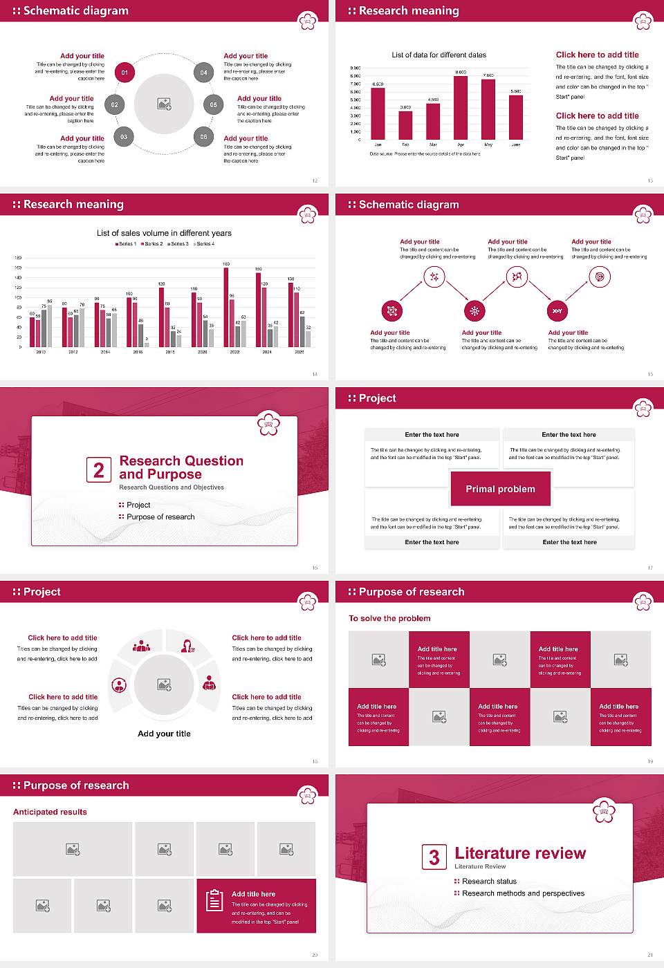 Shiraume Gakuen University Graduation Thesis Defense PPT Template16:9 ratio PPT effect preview image3