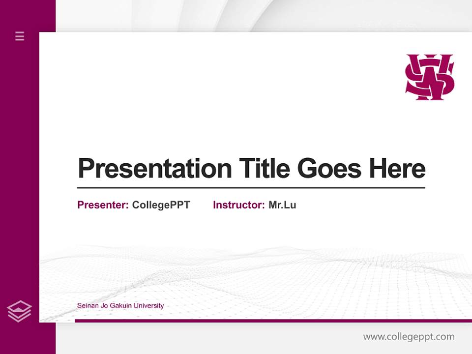 Seinan Jo Gakuin University Thesis Proposal/Graduation Defense PPT Template4:3 ratio PPT effect preview image5