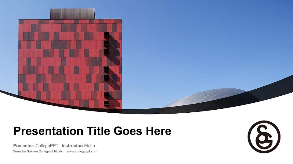 Senzoku Gakuen College of Music Course/Courseware Creation PPT Template16:9 ratio PPT effect preview image