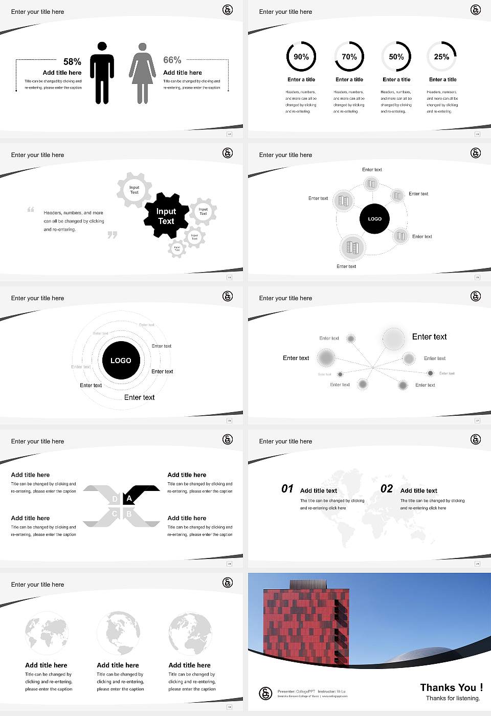 Senzoku Gakuen College of Music Course/Courseware Creation PPT Template16:9 ratio PPT effect preview image4