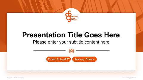 Sapporo Otani University National Scholarship Defense PPT Template