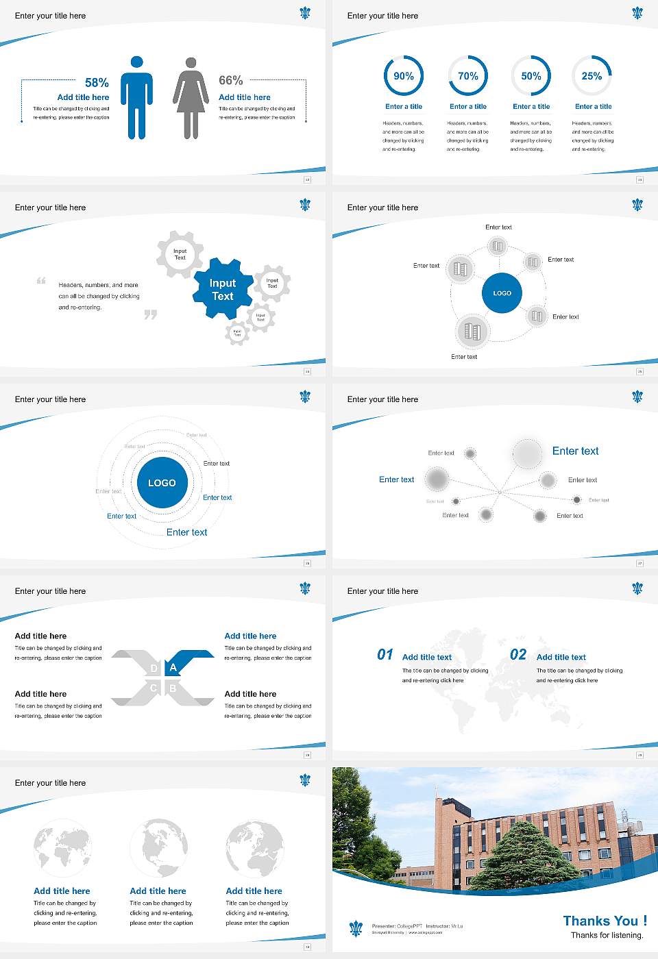 Shirayuri University Course/Courseware Creation PPT Template16:9 ratio PPT effect preview image4