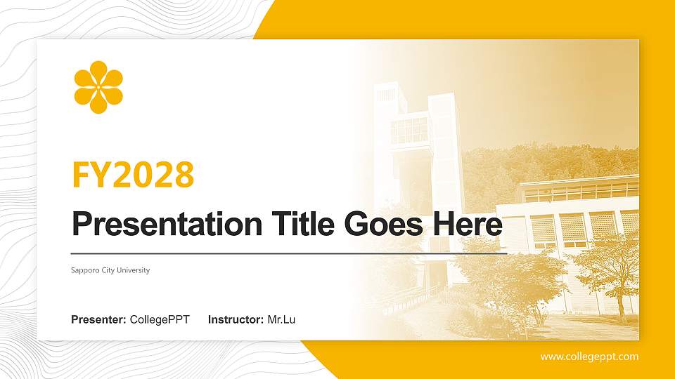 Sapporo City University Academic Presentation/Research Findings Report PPT Template16:9 ratio PPT effect preview image