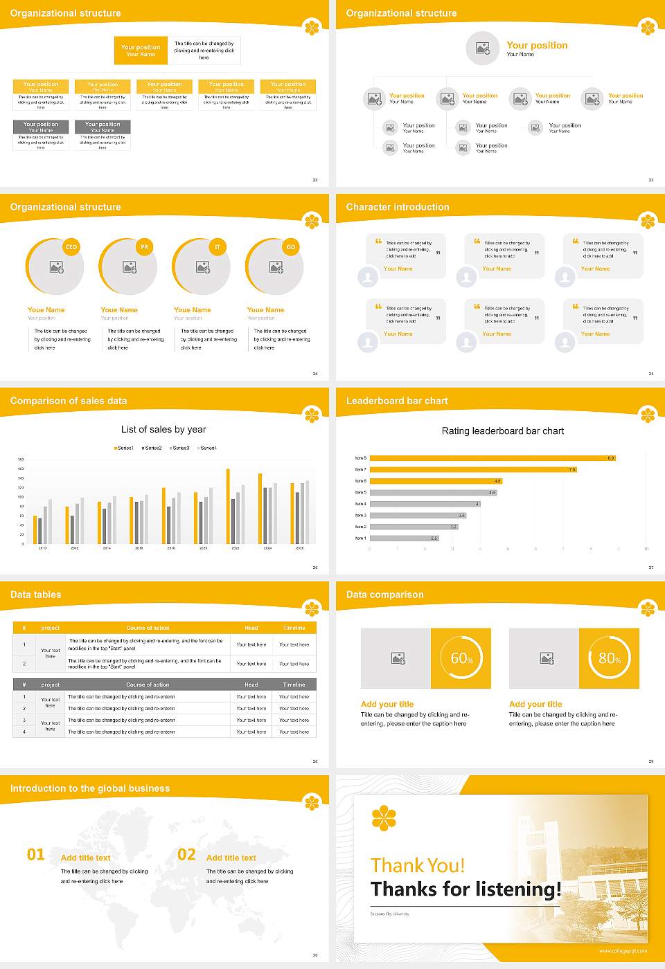 Sapporo City University Academic Presentation/Research Findings Report PPT Template16:9 ratio PPT effect preview image4