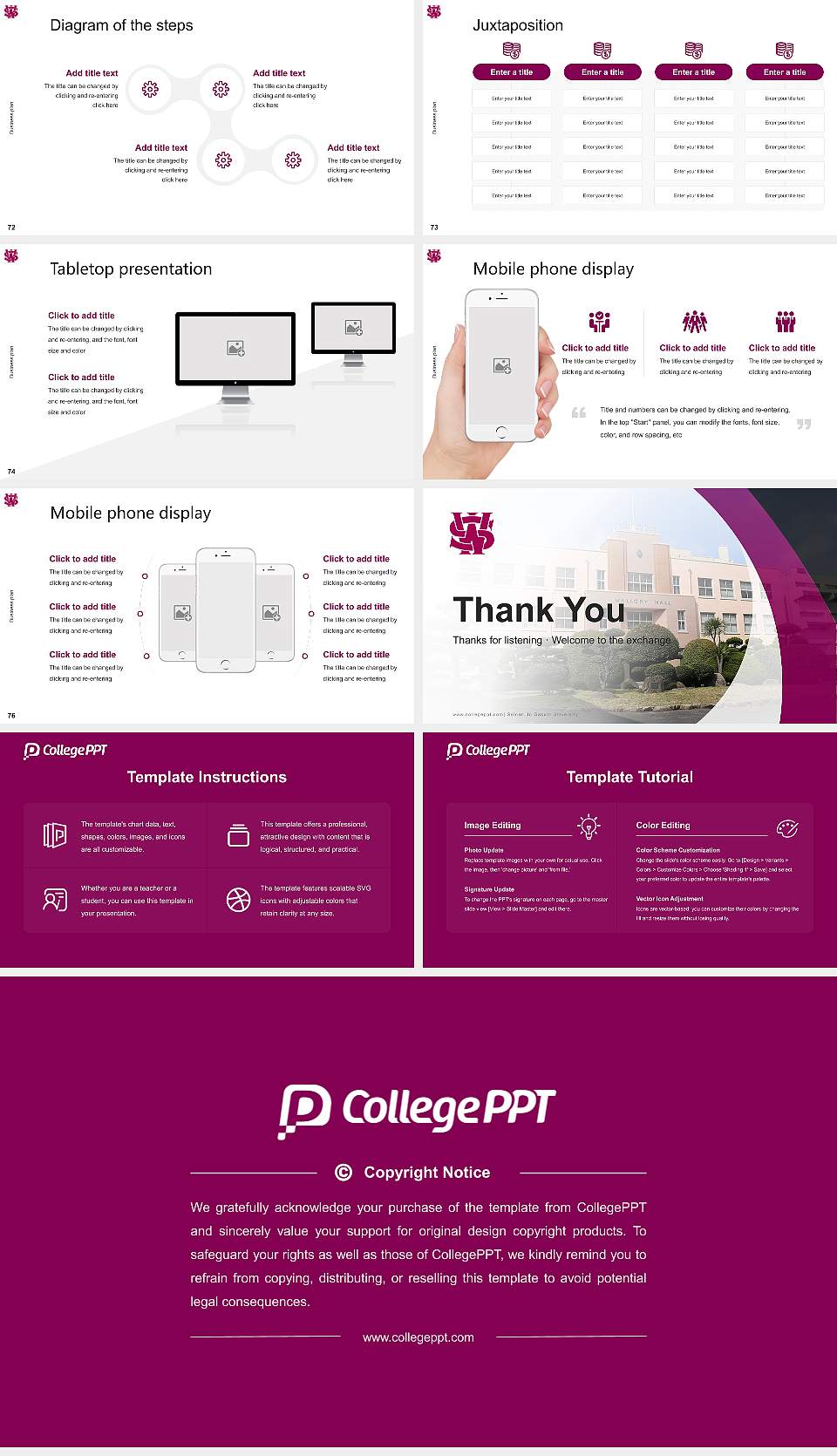 Seinan Jo Gakuin University Competition/Entrepreneurship Contest PPT Template16:9 ratio PPT effect preview image9