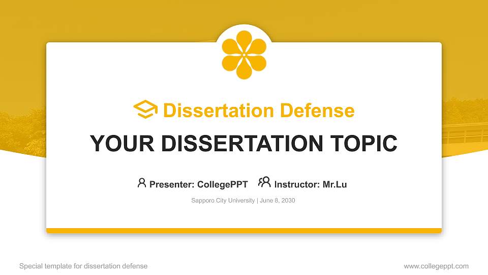 Sapporo City University Graduation Thesis Defense PPT Template16:9 ratio PPT effect preview image
