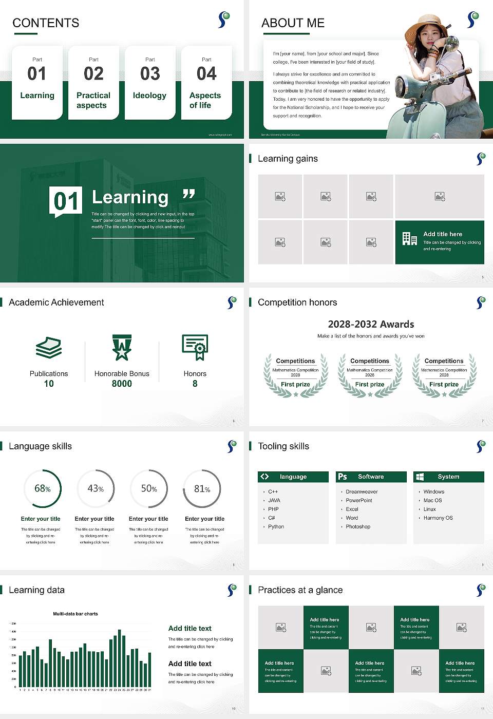 Senshu University Kanda Campus National Scholarship Defense PPT Template16:9 ratio PPT effect preview image2