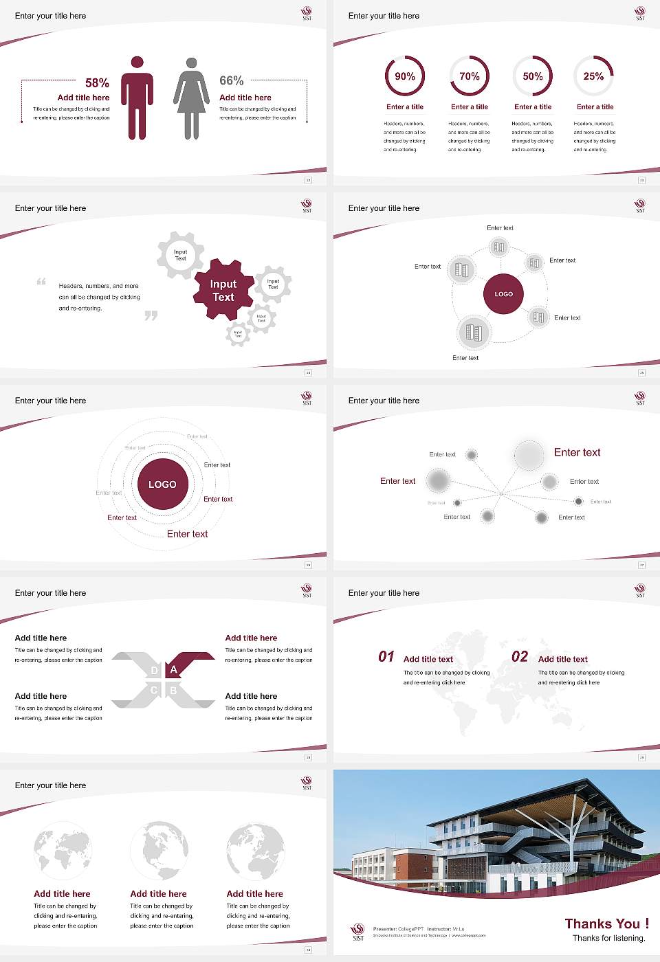 Shizuoka Institute of Science and Technology Course/Courseware Creation PPT Template16:9 ratio PPT effect preview image4
