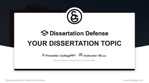 Senzoku Gakuen College of Music Graduation Thesis Defense PPT Template