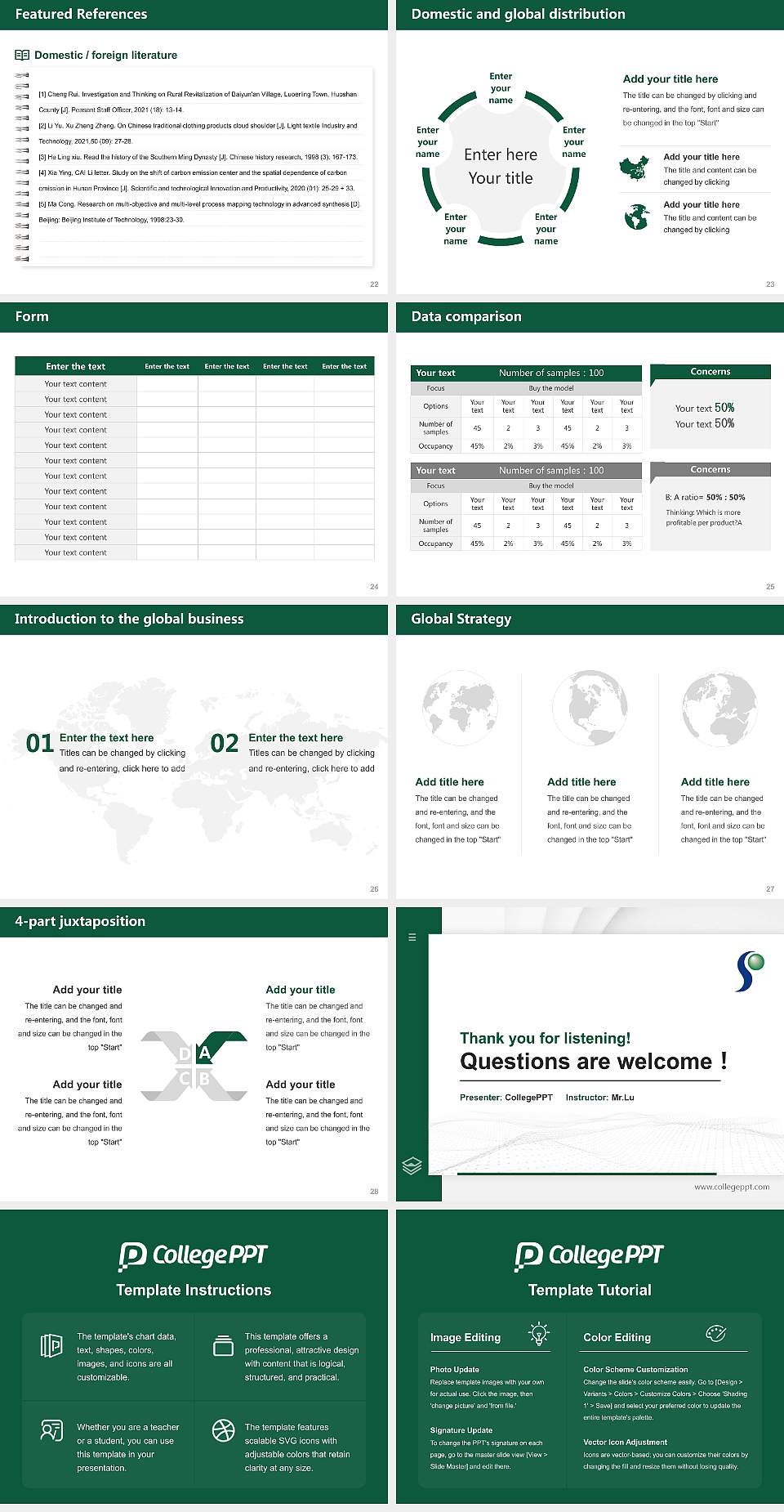 Senshu University Ikuta Campus Thesis Proposal/Graduation Defense PPT Template4:3 ratio PPT effect preview image4
