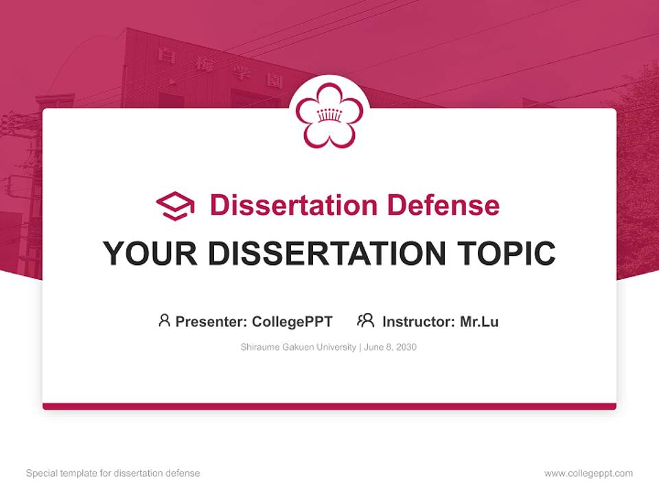 Shiraume Gakuen University Graduation Thesis Defense PPT Template4:3 ratio PPT effect preview image7