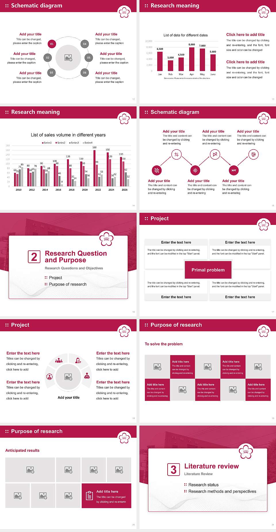 Shiraume Gakuen University Graduation Thesis Defense PPT Template4:3 ratio PPT effect preview image3