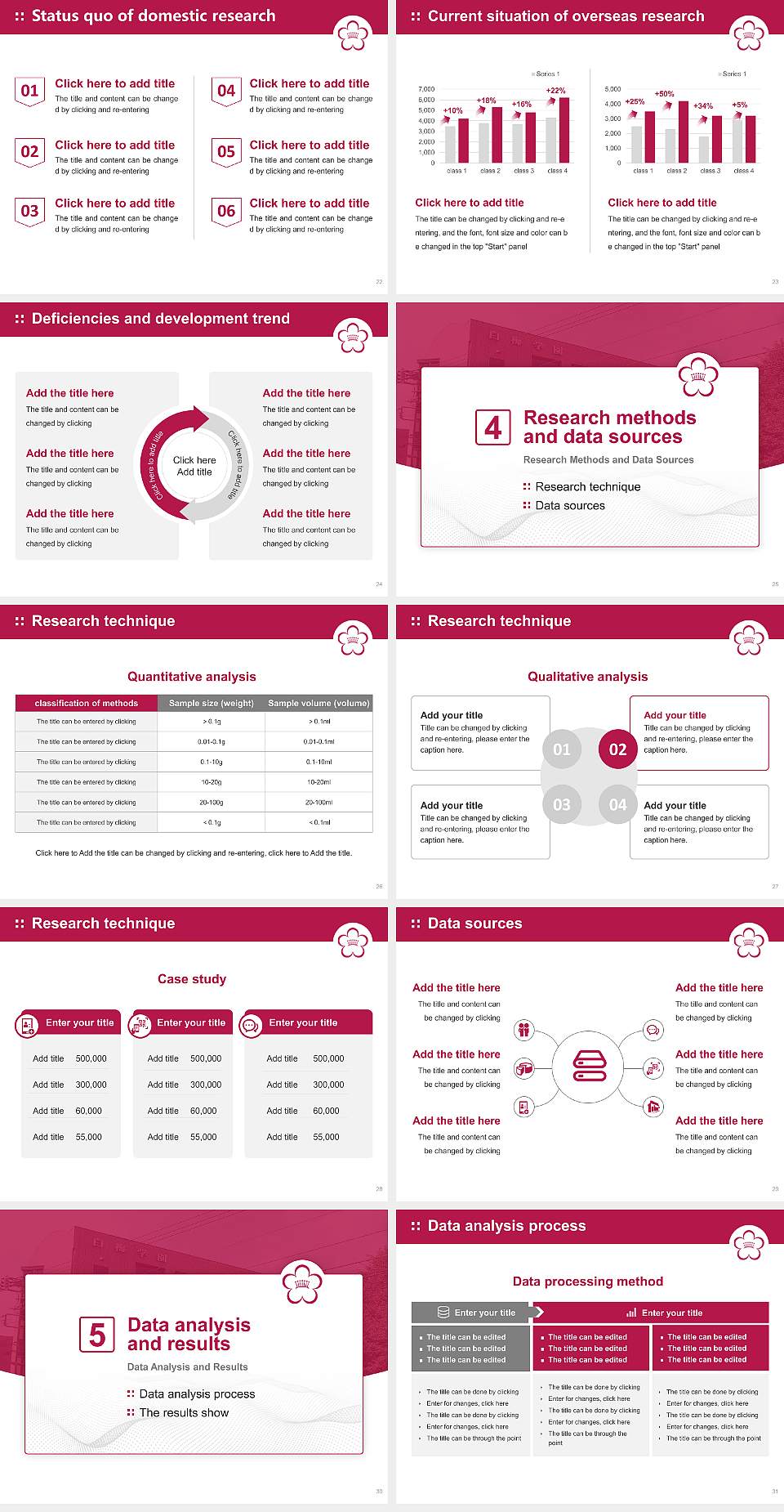 Shiraume Gakuen University Graduation Thesis Defense PPT Template4:3 ratio PPT effect preview image4