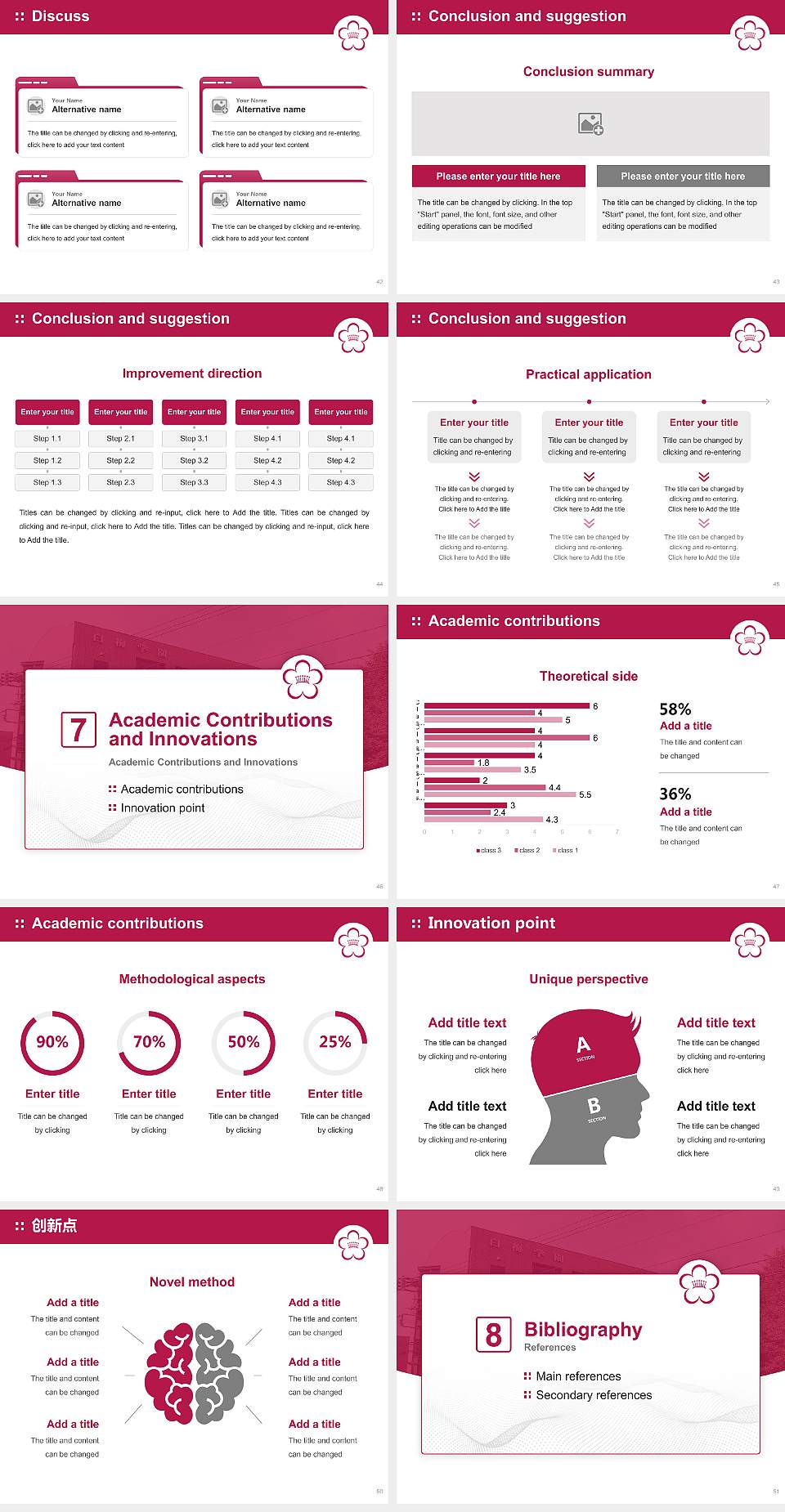Shiraume Gakuen University Graduation Thesis Defense PPT Template4:3 ratio PPT effect preview image6