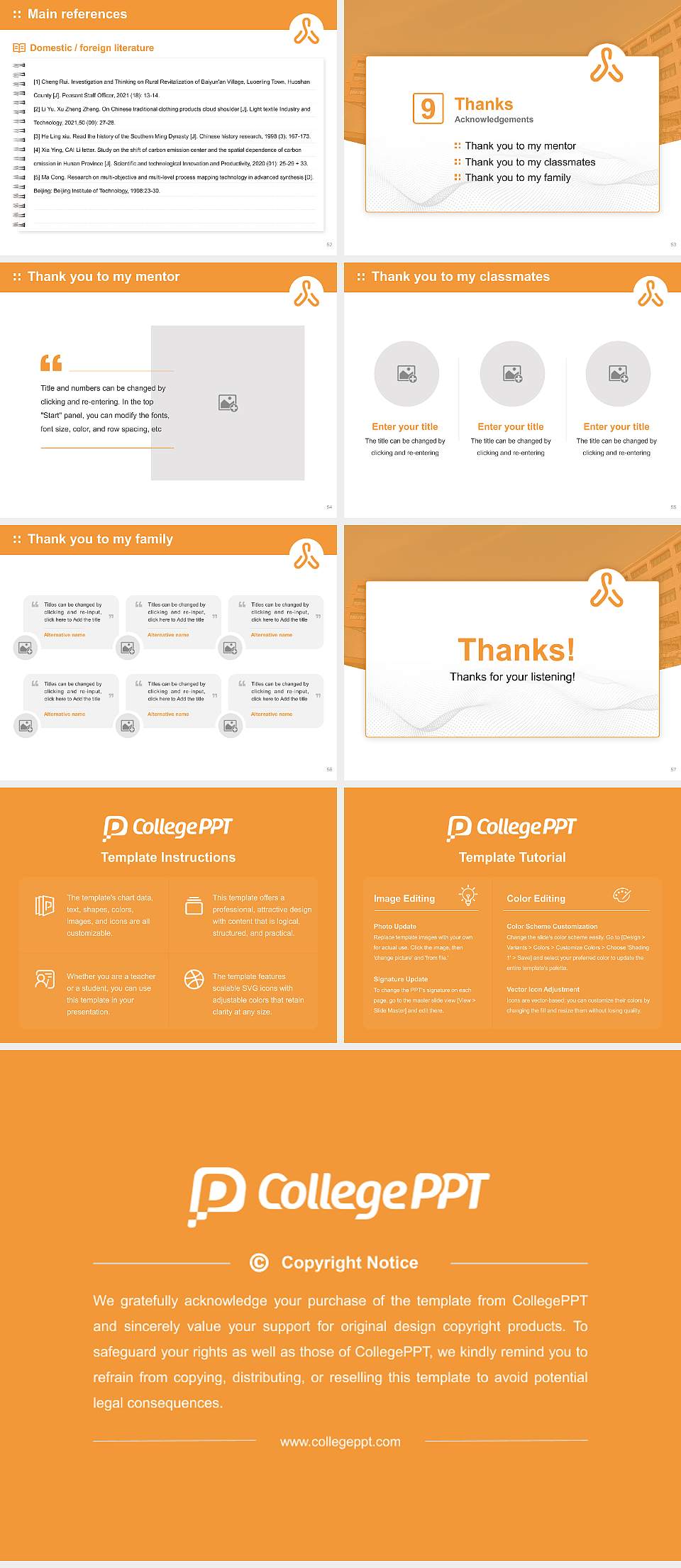 Setsunan University Graduation Thesis Defense PPT Template4:3 ratio PPT effect preview image7