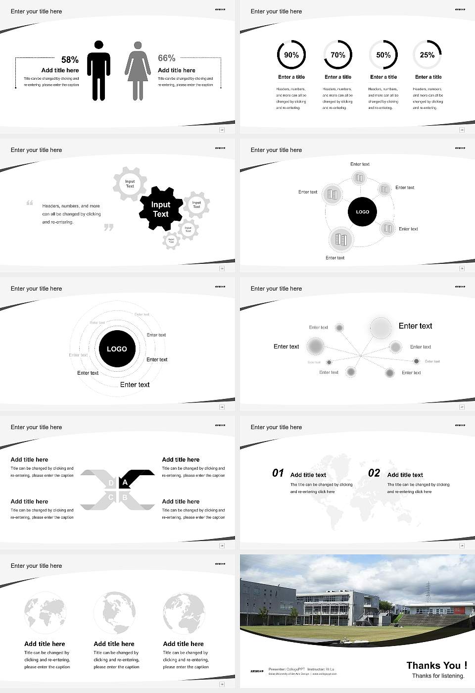 Seian University of Art And Design Course/Courseware Creation PPT Template16:9 ratio PPT effect preview image4